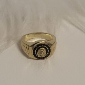 RINGS Sello Leon 10 k Zirconia Size 10 Weight 8.54 gr