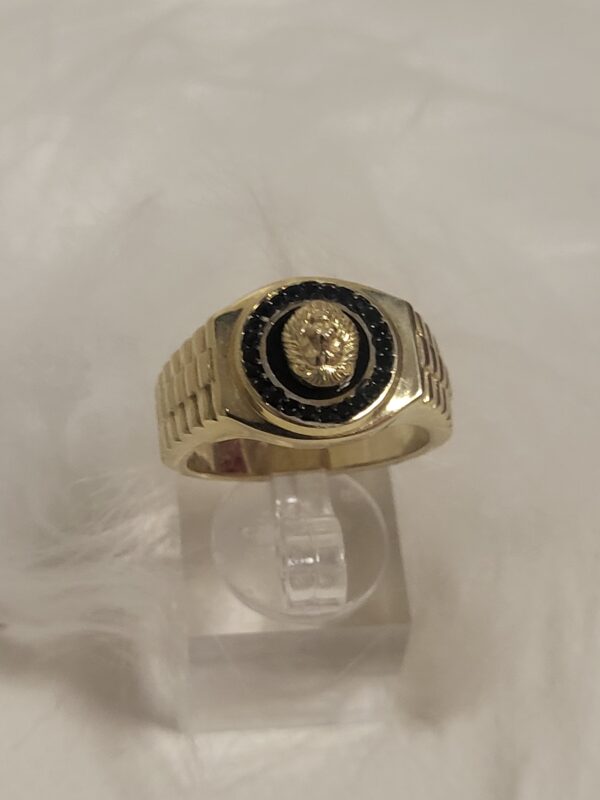 RINGS Sello Leon 10 k Zirconia Size 10 Weight 8.54 gr - Image 3