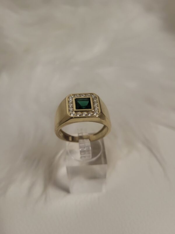 RINGS Piedra Verde 10 k Zirconia Size 11 Weight 6.47 gr - Image 3