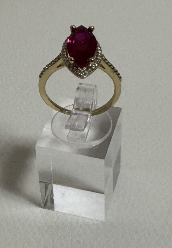 RINGS Almendra 10 k Zirconia Size 7 Weight 3.21 gr - Image 2