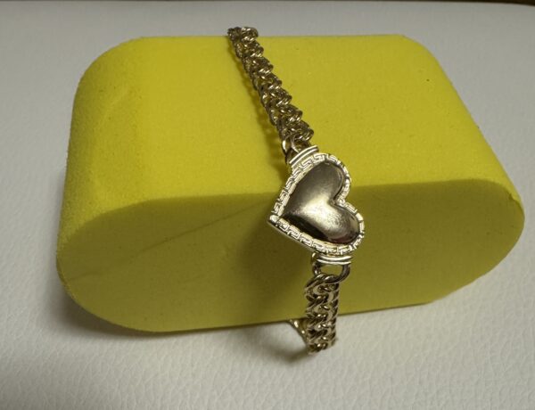Brasalet HALLOW CHINO HEART 10 k Size 7 Weight 5.13 gr - Image 2