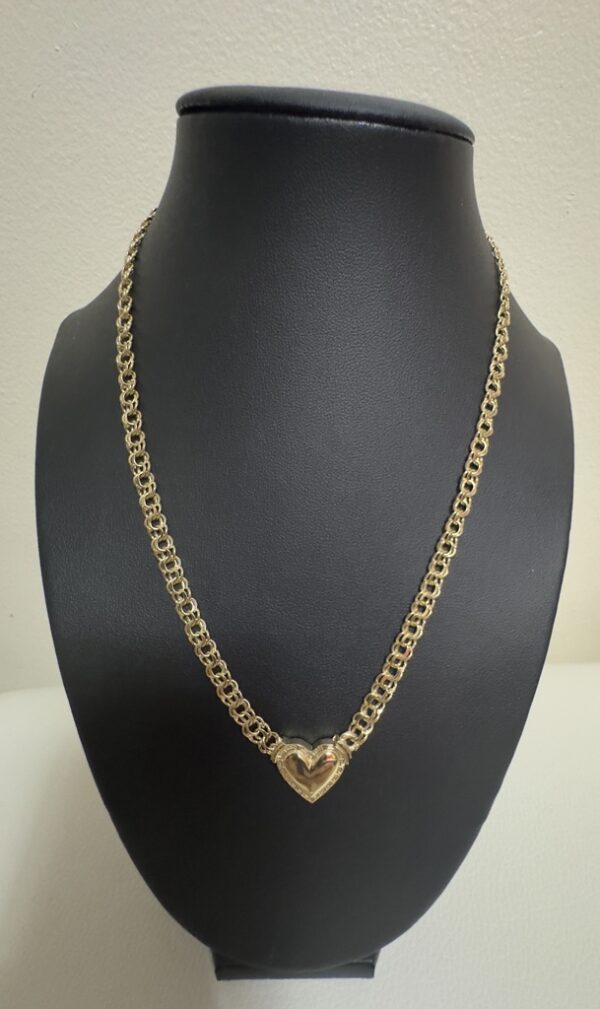 CHAINS HALLOW CHINO HEART 10 k Size 18 Weight 9.17 gr - Image 2
