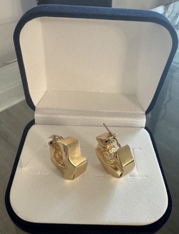 EARRINGS FANCY HOOPS 10 k Weight 8 gr